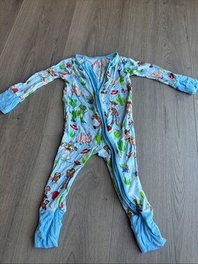 Little Sleepies Light Blue Toy Story Footed One-Piece Pajama